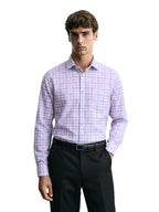 The Indian Garage Co Mens Slim Fit Checkered Cutaway Collar Long Sleeves Formal Shirt