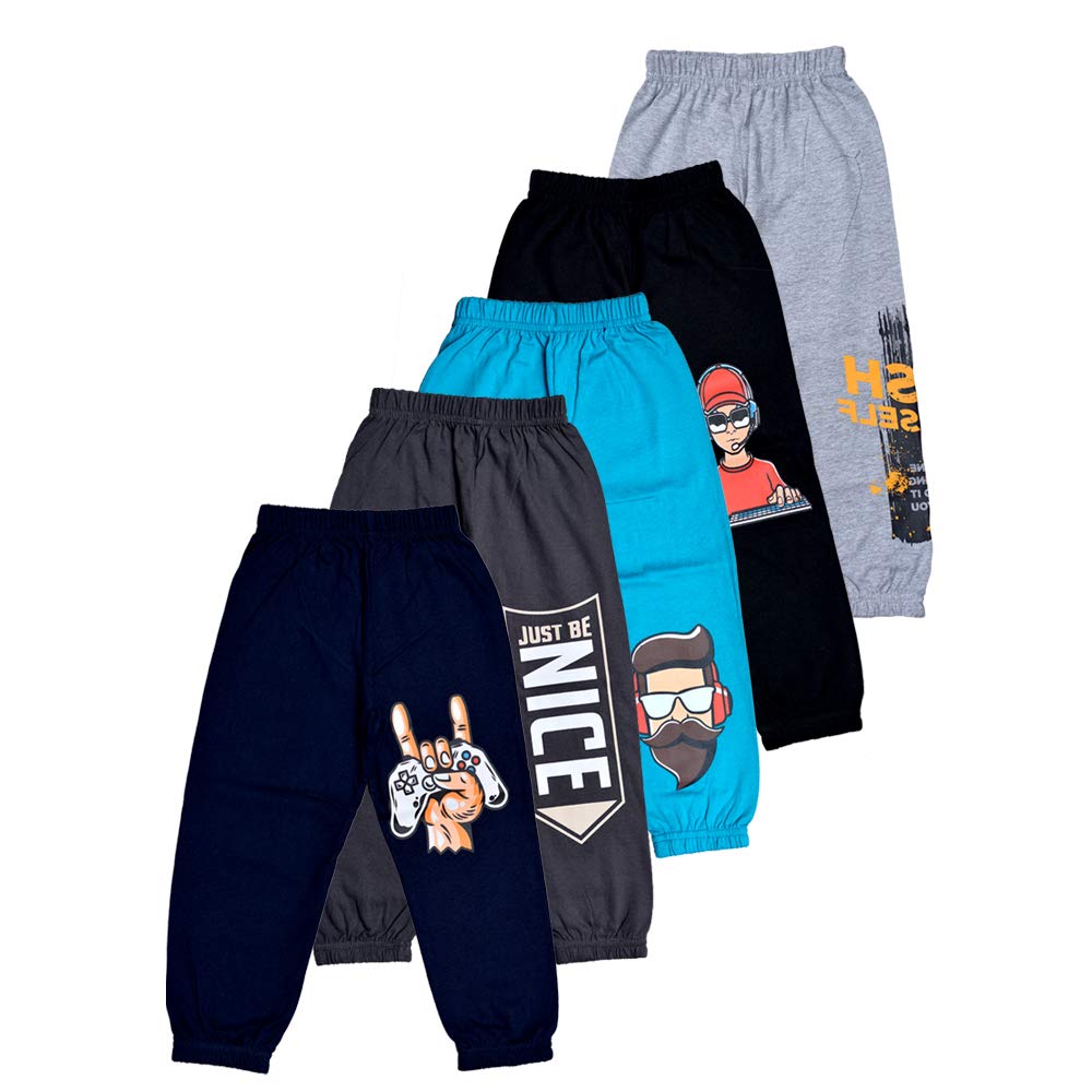 T2F Boys Regular Fit Cotton Track Pant (BYSTRK12_Multicolor_9-10 years_Multicolor_9 Years-10 Years)