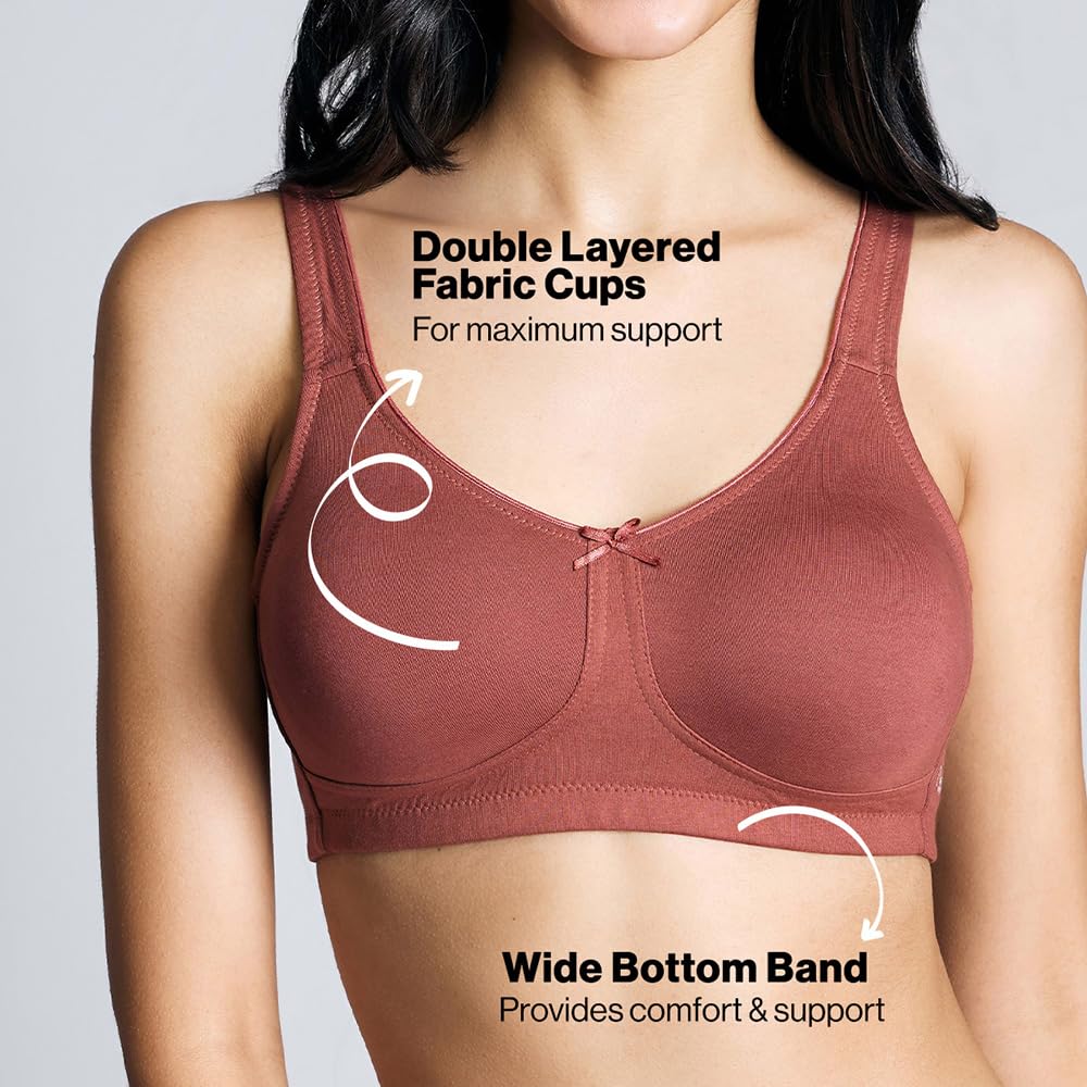 Nykd (Nyb105 Cotton Non Padded & Non Wired Everyday Bra For Women | Full Coverage Bra With No Sweat & Breast Separating Feature