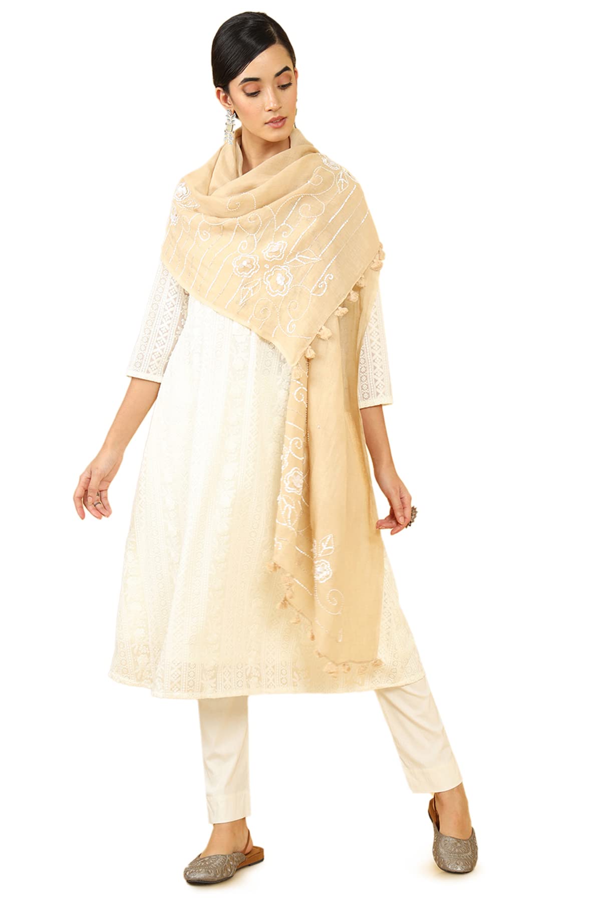 Soch Women Linen Embroidered Dupatta