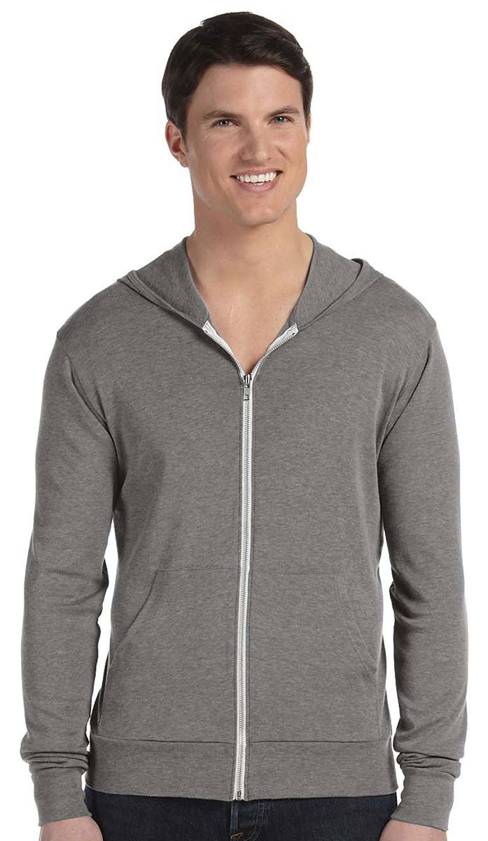 Unisex Triblend Full-Zip Lightweight Hoodie - cHAR BLK TRIBLND - XS(D0102H7WXJT)
