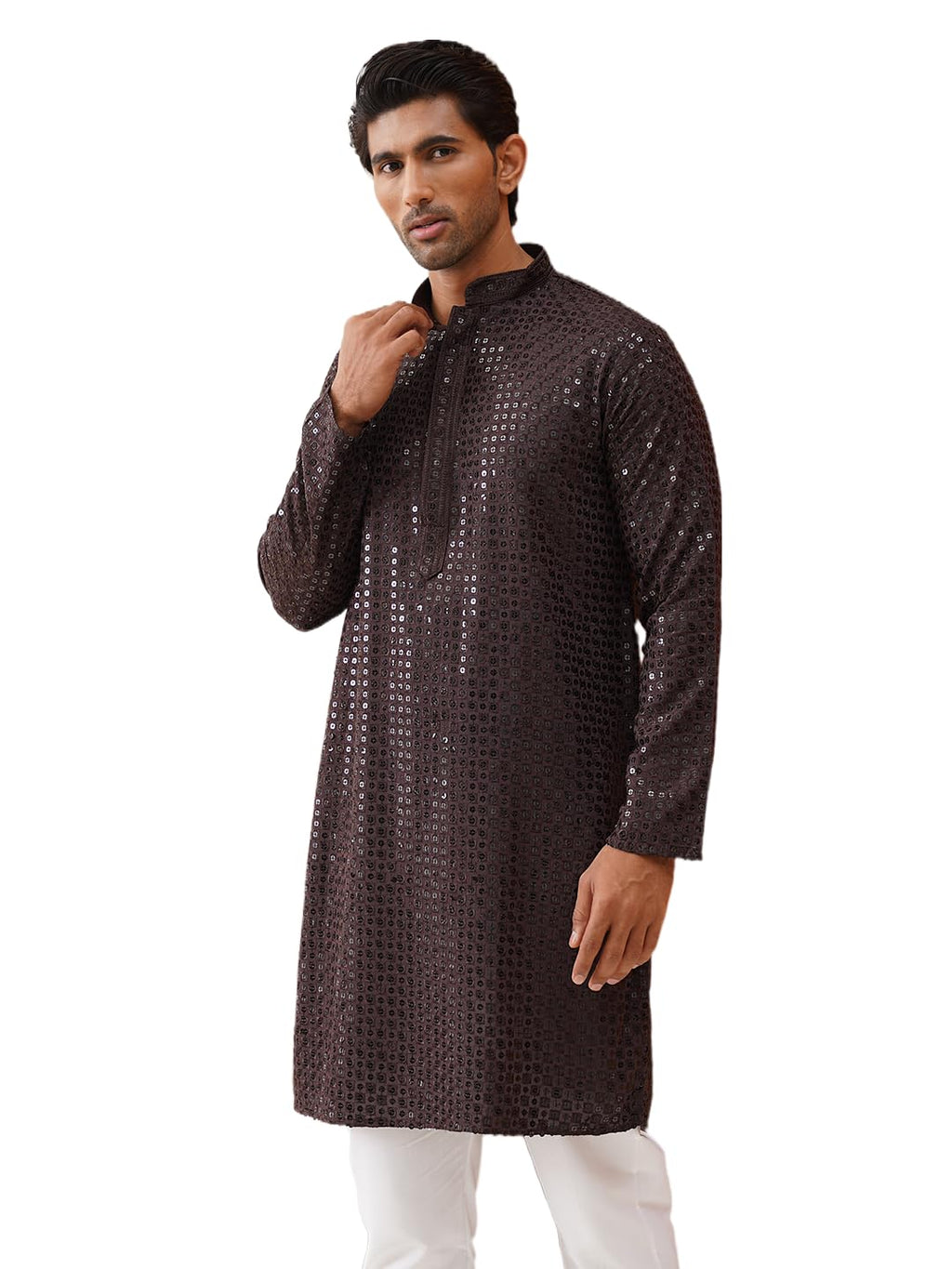 Jompers Mens Embroidered & Sequins Kurta Set