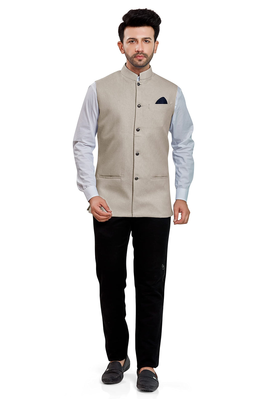 BE ACTIVE Mens Linen Blend Nehru Jacket With Mandarin Collar || Ethnic Koti For Men || Men Koti Formal|| Men Koti Wedding (RFKT
