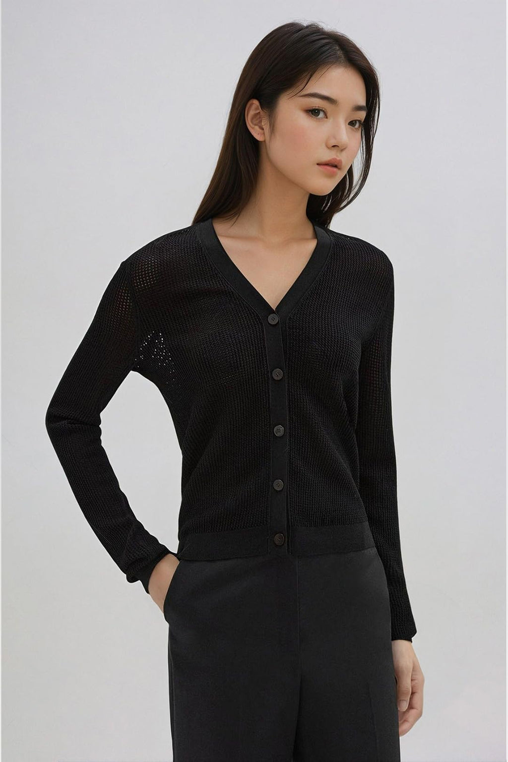 Kotty WomenS Sweater For Winters Woolen Full Sleeve V Neck(Black,M)
