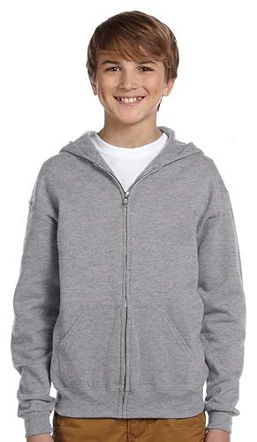 Youth 8 oz NuBlend Fleece Full-Zip Hooded Sweatshirt - J NAVY - L(D0102HI3U3g)