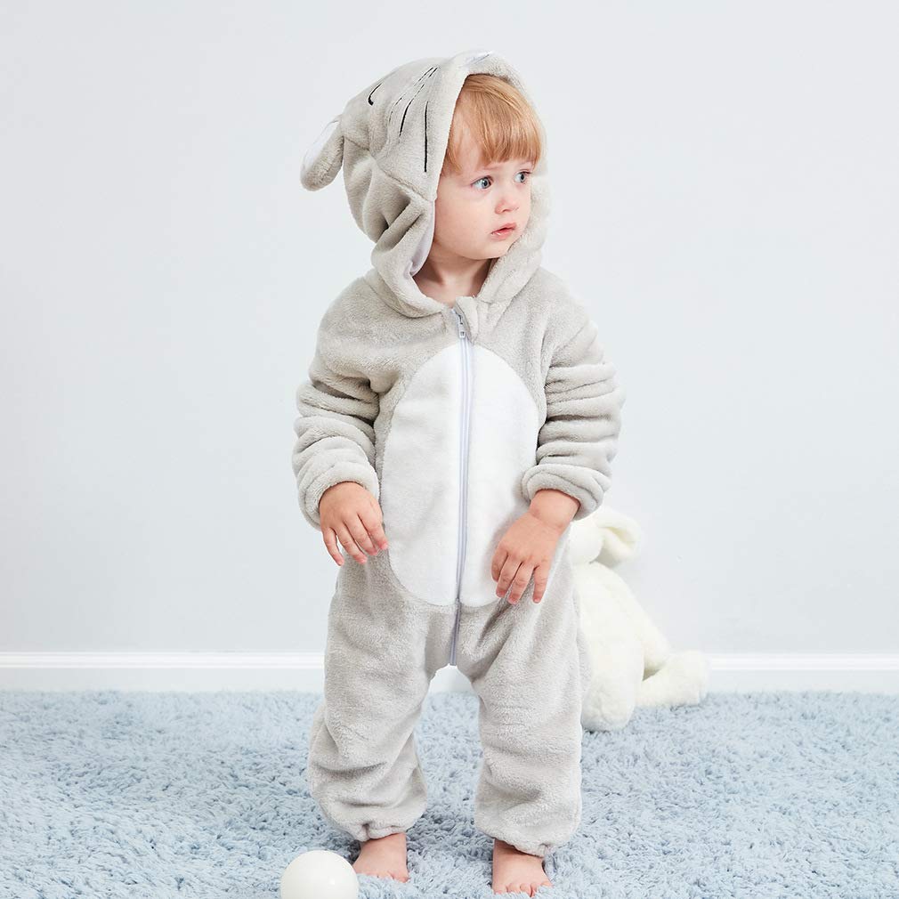 QZERPLAY Unisex Kids Baby Mouse Halloween Costumes Cartoon Outfit Hooded Homewear 80