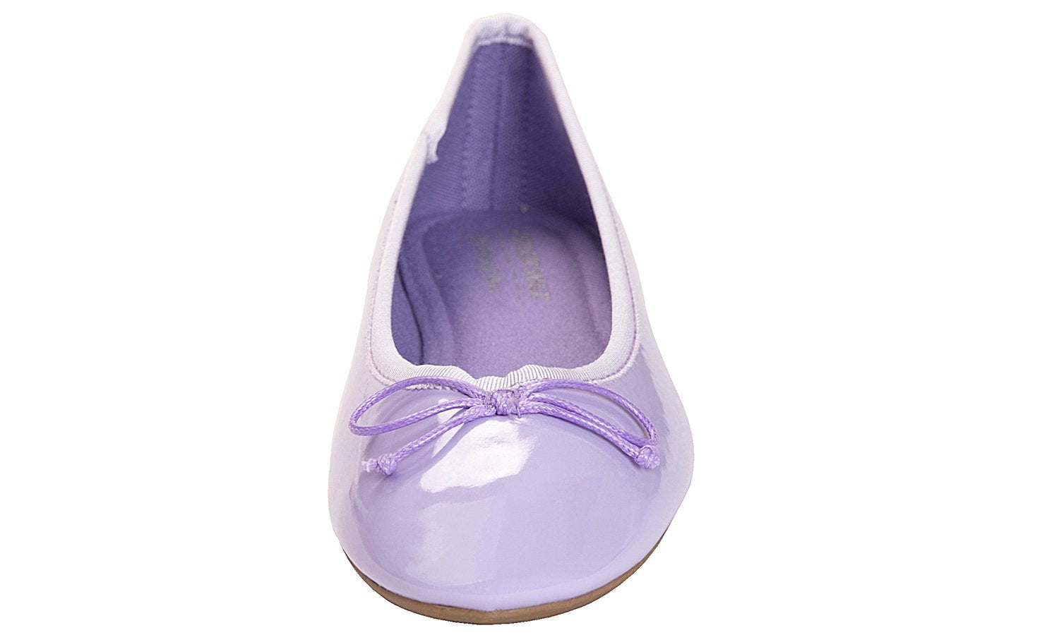 FEVERSOLE Women's Macaroon Colorful Memory Foam Cushion Insock Patent Ballet Flat Lilac Purple Size 6.5 M US