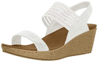 Skechers Cali Women's Beverlee Smitten Kitten Wedge Sandal,Off-White Cork,10 M US