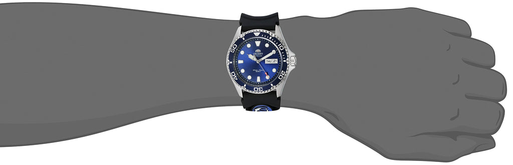 Orient Men's 'Ray II Rubber' Japanese Automatic Stainless Steel Diving Watch, Color:Silver-Toned (Model: FAA02008D9)