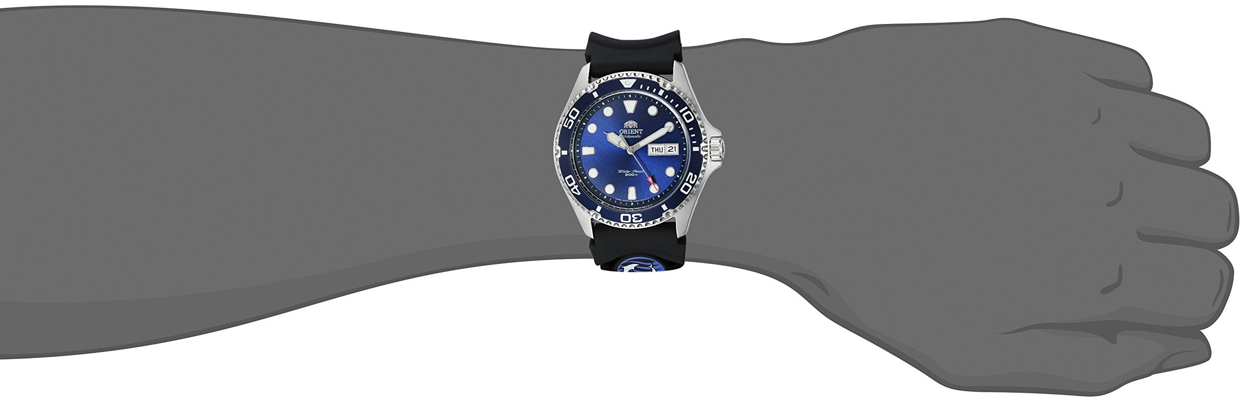 Orient Men's 'Ray II Rubber' Japanese Automatic Stainless Steel Diving Watch, Color:Silver-Toned (Model: FAA02008D9)