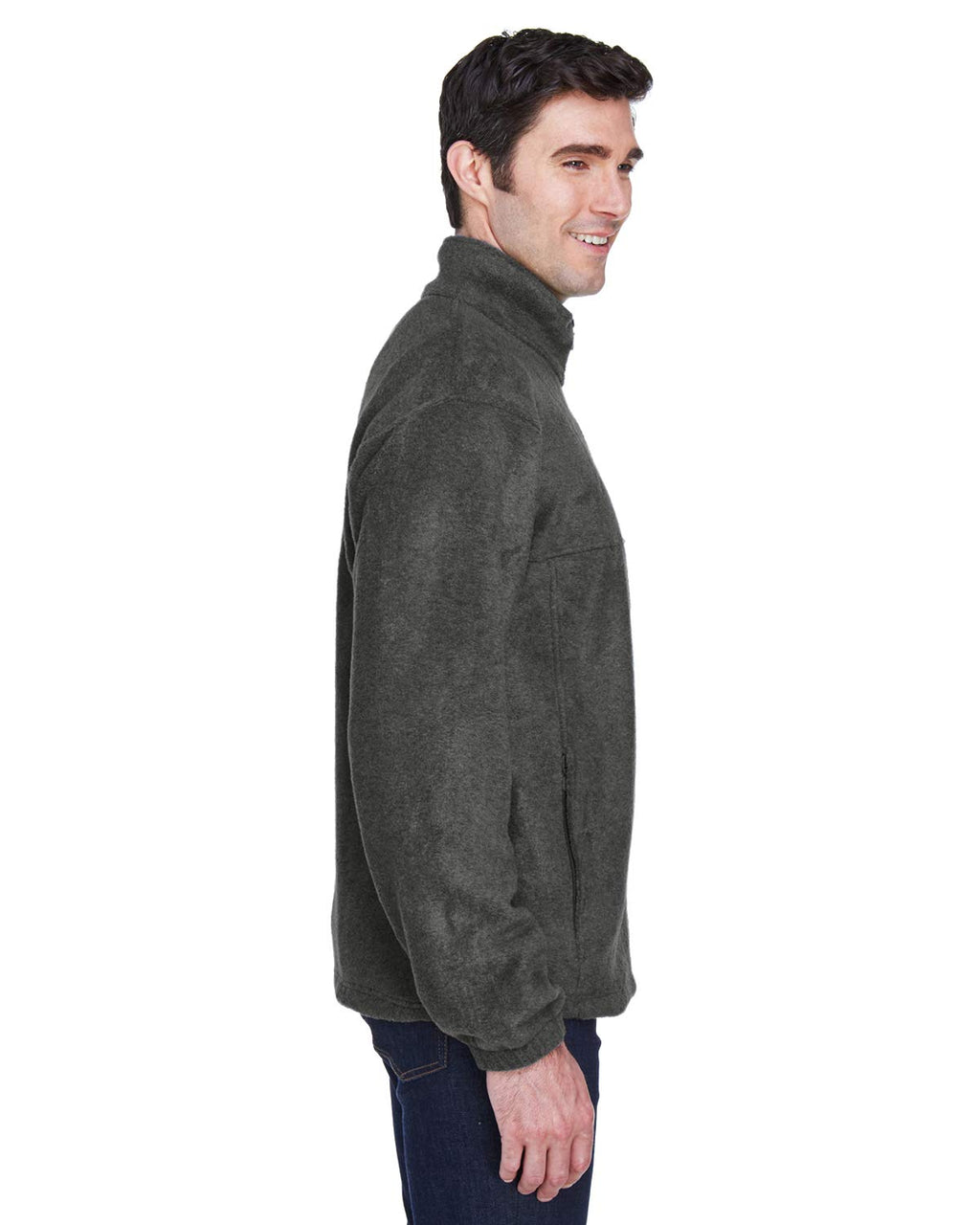Mens 8 oz Full-Zip Fleece - BLAcK - 5XL(D0102H76FA8)
