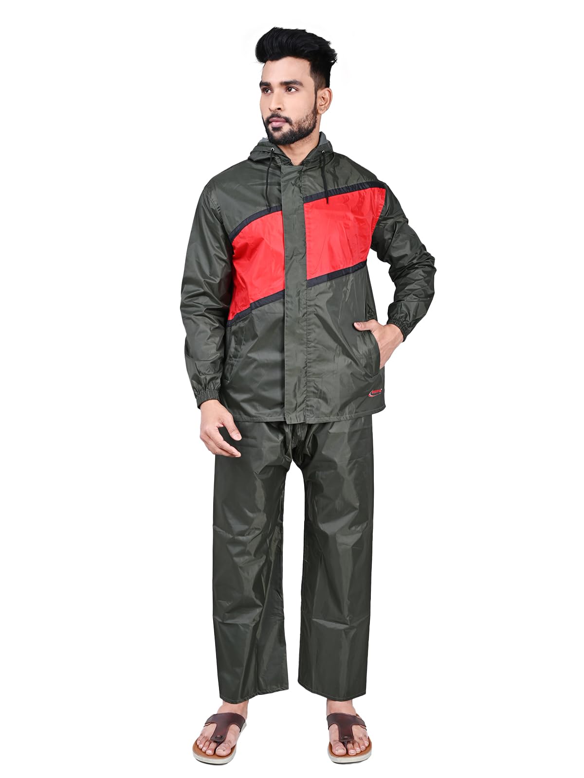 Rupa Rainwear for Men, Rider Collection, Waterproof PVC Rain Jacket with Pants and Carry Bag, Pack of 1