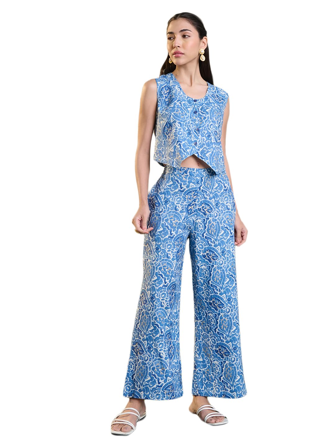 Stylum Womens Floral Printed Rayon Kurti Pant Set