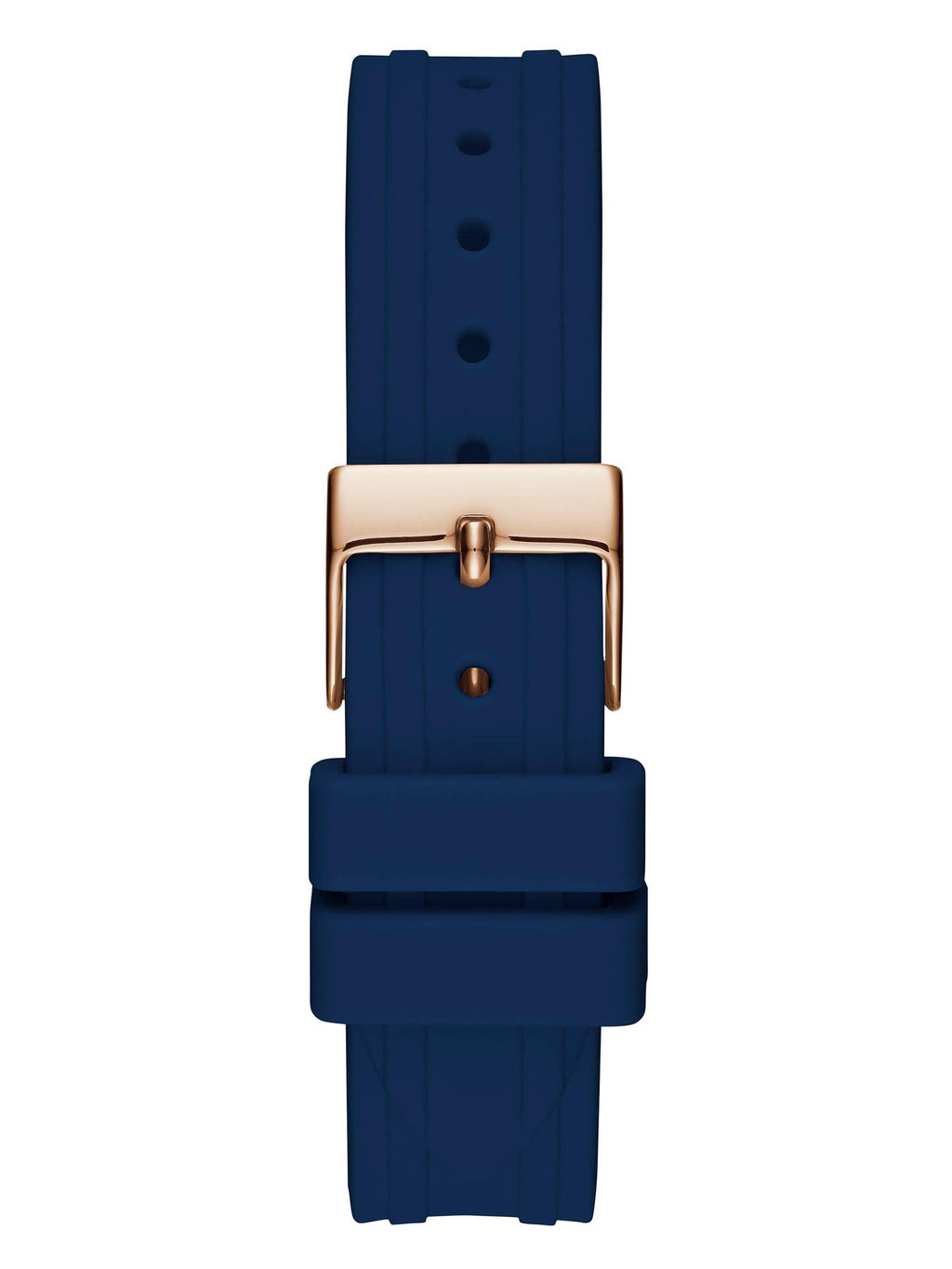 GUESS Blue + Rose Gold-Tone Crystal Silicone Watch, Blue/Rose Gold-Tone