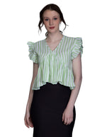 Leriya Fashion Womens Waffle Knit Tunic Cap Sleeve Button Down Tie Knot Henley Tops Loose Fitting Bat Wing Shirts Top (X-Small, 