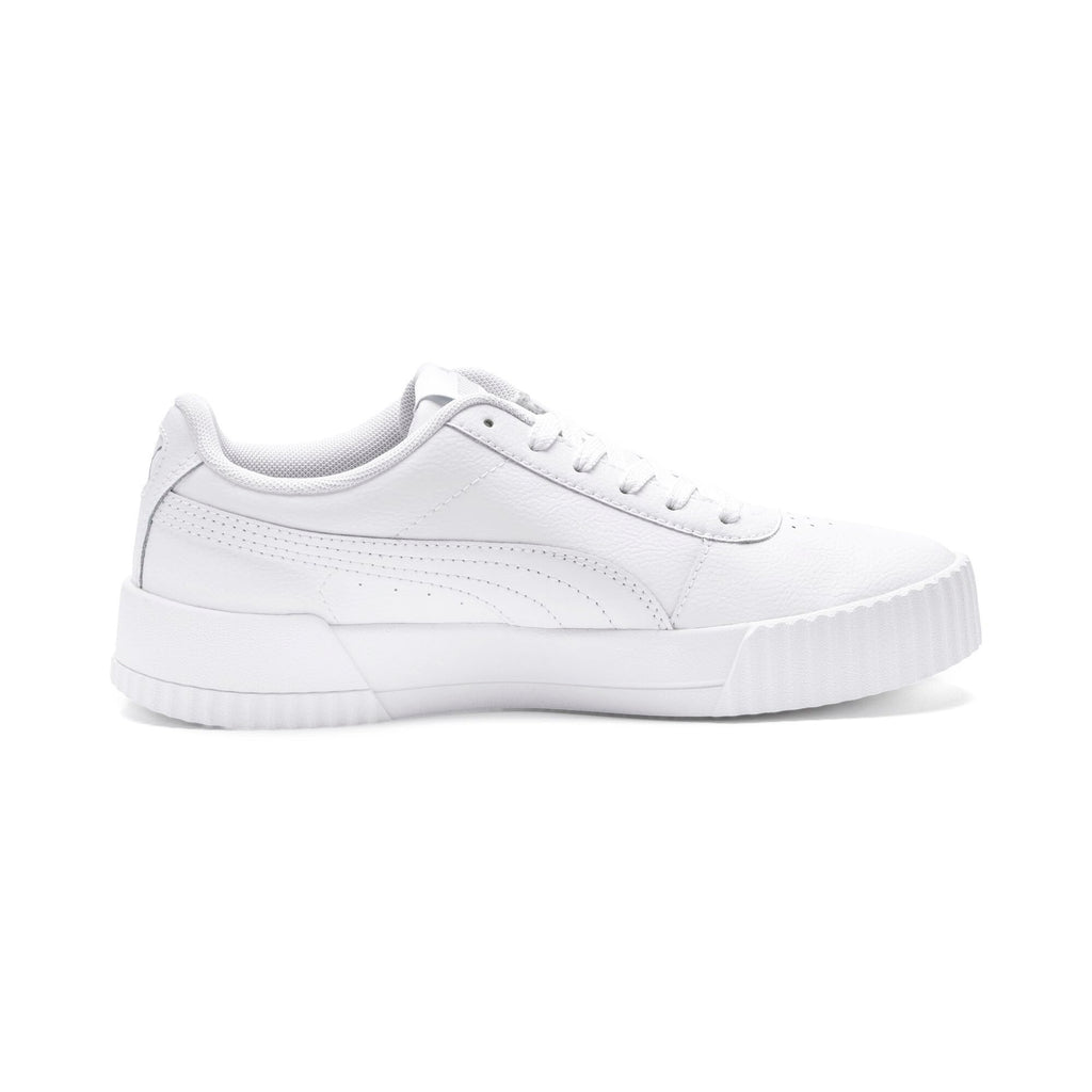 PUMA womens Carina Sneaker, Puma White-puma White-puma Silver, 9.5 US
