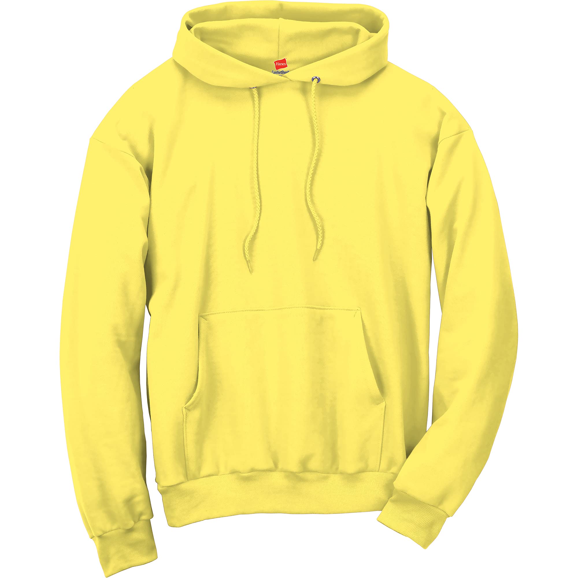 Hanes Men's Pullover EcoSmart Hooded Sweatshirt, yellow, Small