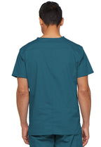 Dickies Men's Signature V-neck Top medical scrubs shirts, Caribbean Blue, Small US