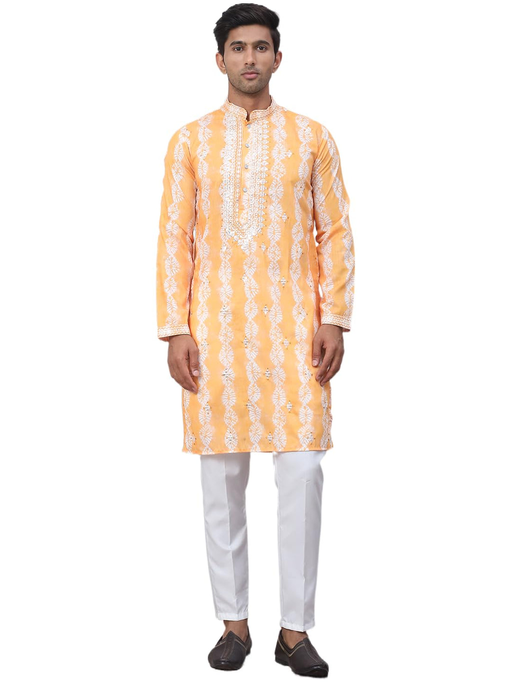Jompers Mens Tie Dye Embroidered & Sequin Kurta Pyjama Set