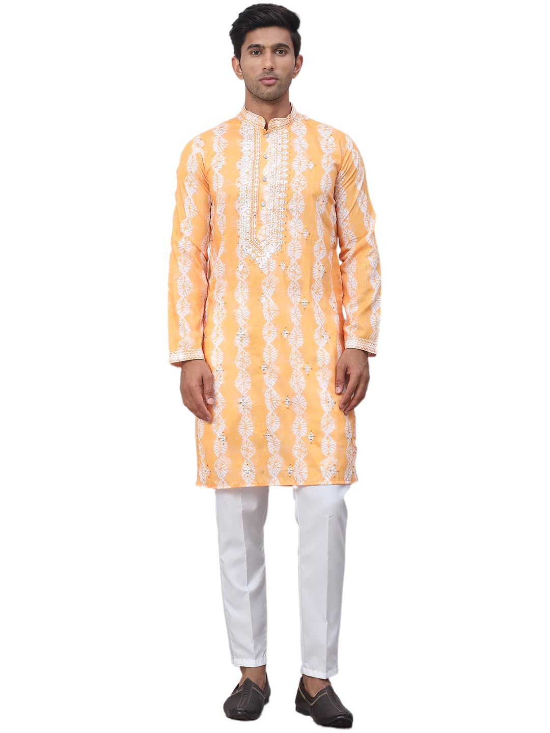 Jompers Mens Tie Dye Embroidered & Sequin Kurta Pyjama Set
