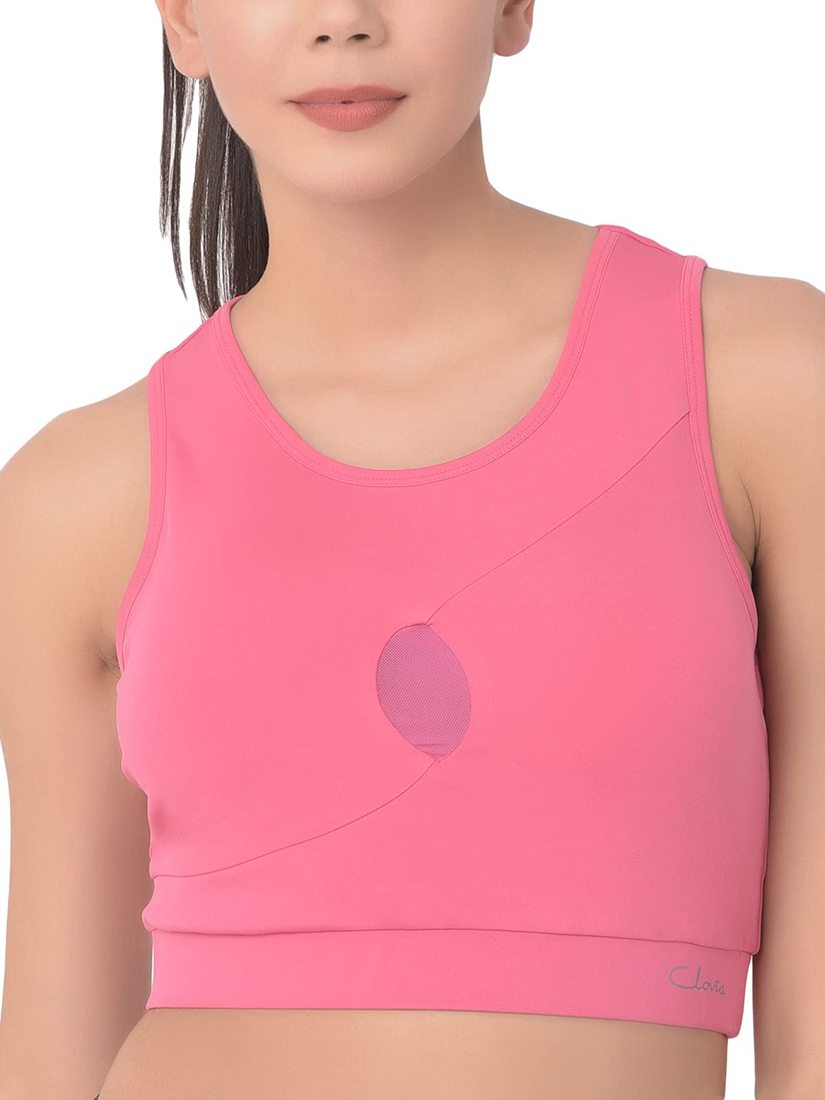Clovia WomenS Medium Impact Padded Racerback Sports Bra With Removable Cups (Br2263P22_Pink_Xxl)