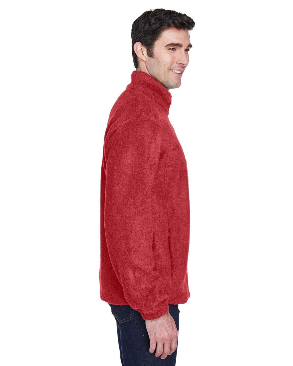 Mens 8 oz Full-Zip Fleece - BLAcK - 5XL(D0102H7NBS6)