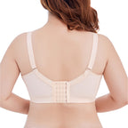 ESETAY Plus Size Push up Bra 44C Beige Breathable Oversized Deep V Padded Underwire Bra for Women