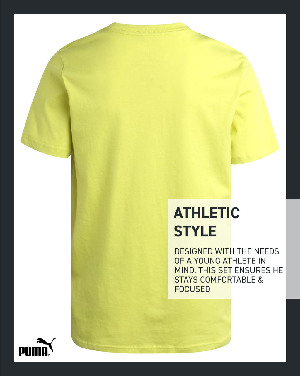 PUMA Boys' T-Shirt - Cat Logo T-Shirt for Boys - Athletic Crewneck Short Sleeve Tee (S-XL), Size Medium, GreenYellow