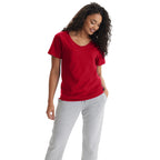 Hanes womens Nano Premium cotton V-neck Tee fashion t shirts, Deep Red, X-Large US