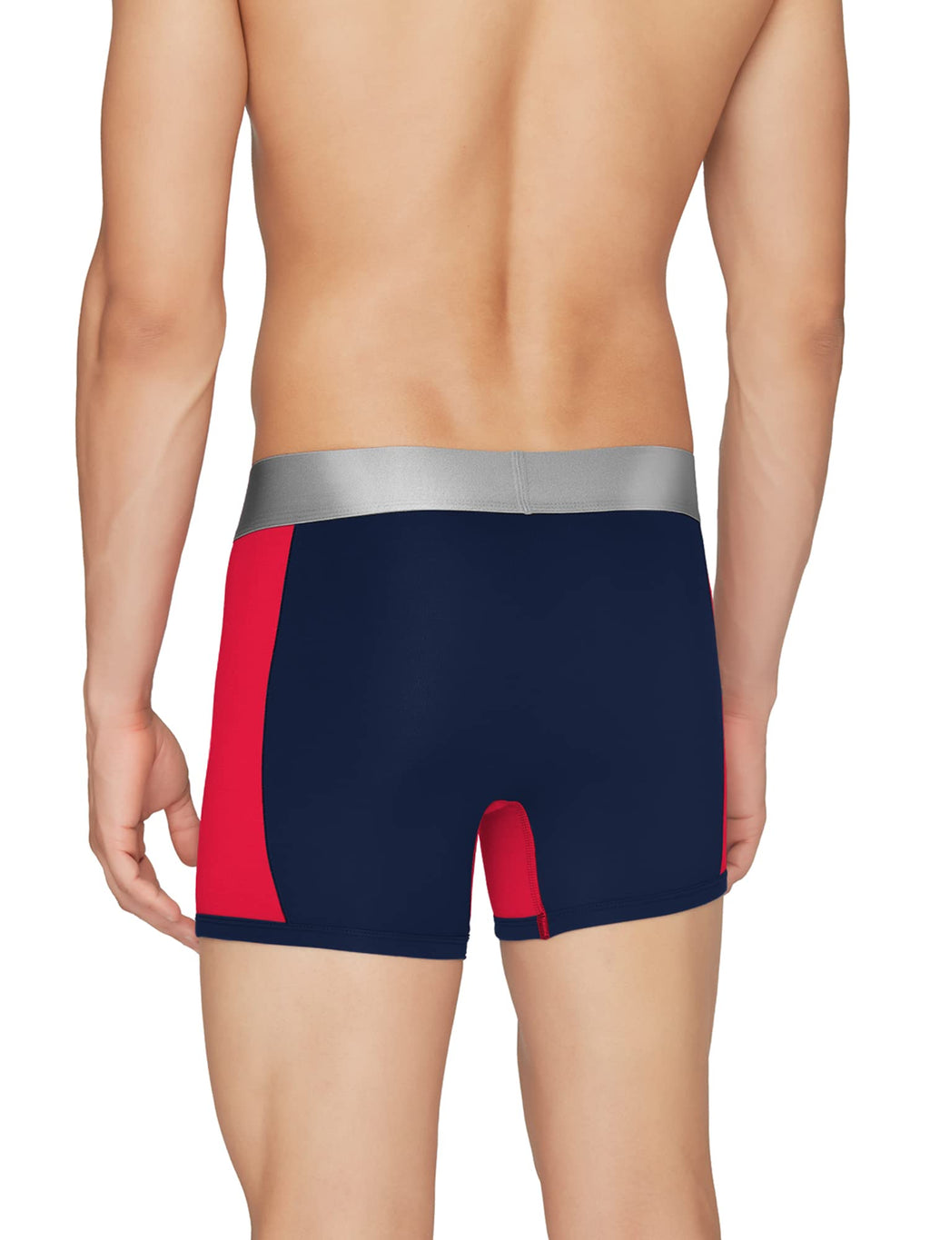 XYXX Mens Underwear Dualist IntelliSoft Antimicrobial Micro Modal Trunk Pack of 2 (Navigate & Black Iris ; Black Iris & Tango R