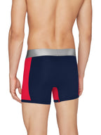 XYXX Mens Underwear Dualist IntelliSoft Antimicrobial Micro Modal Trunk Pack of 2 (Navigate & Black Iris ; Black Iris & Tango R