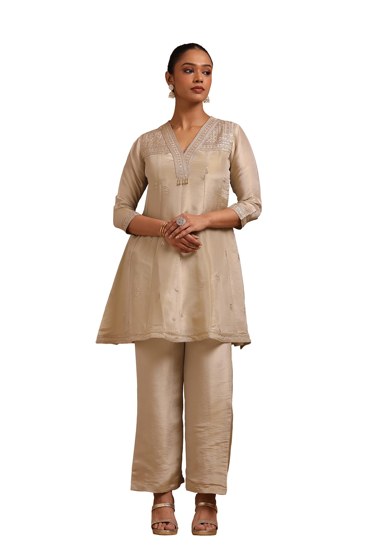 Soch Women Tissue Embroidered Kurta Set with Sequins