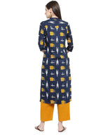 Gosriki Women'S Rayon Kurta (Kur190024-S_Small_Blue)