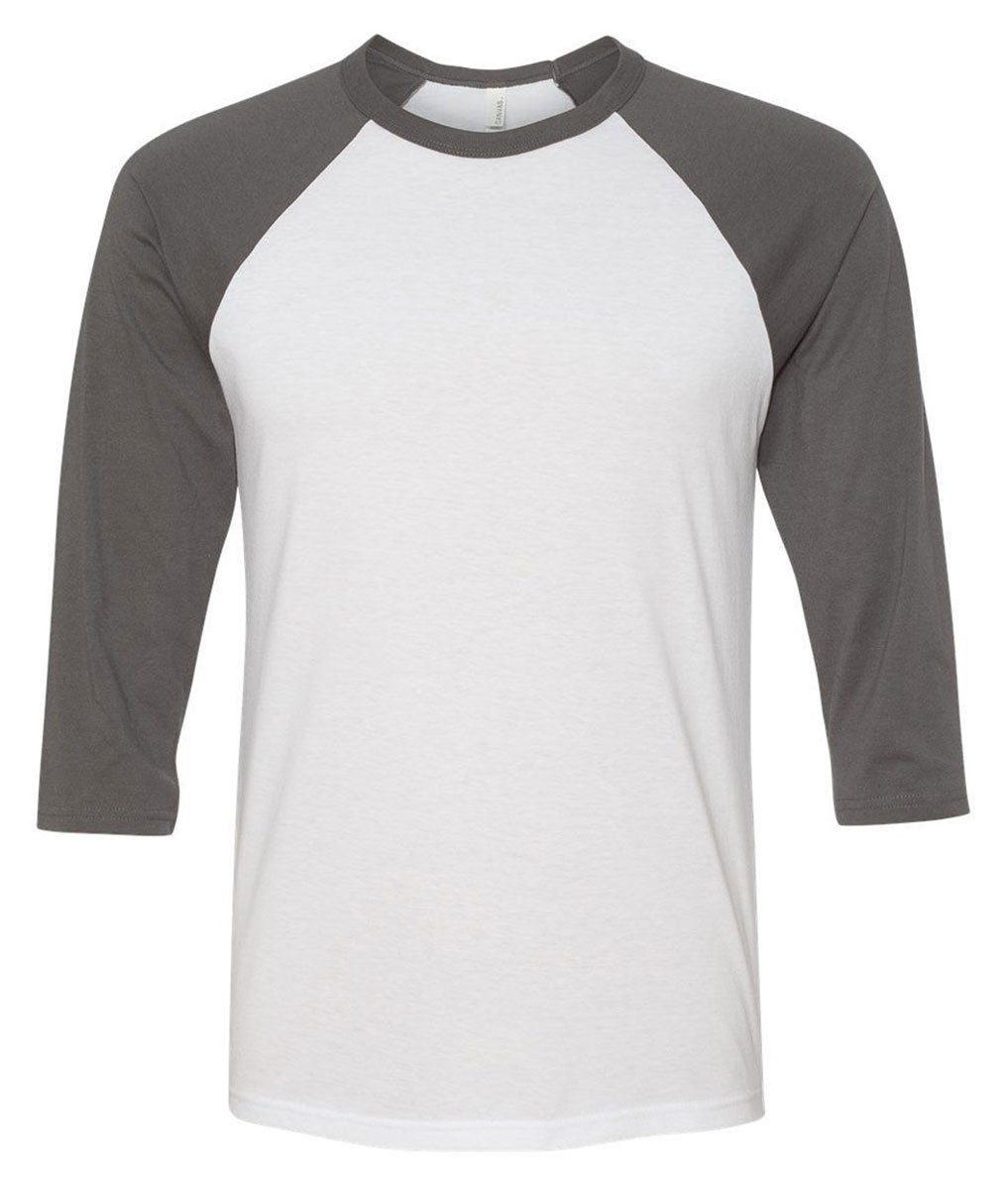 Unisex 34-Sleeve Baseball T-Shirt - gRY cHR BLK TRB - S(D0102H7Wg92)