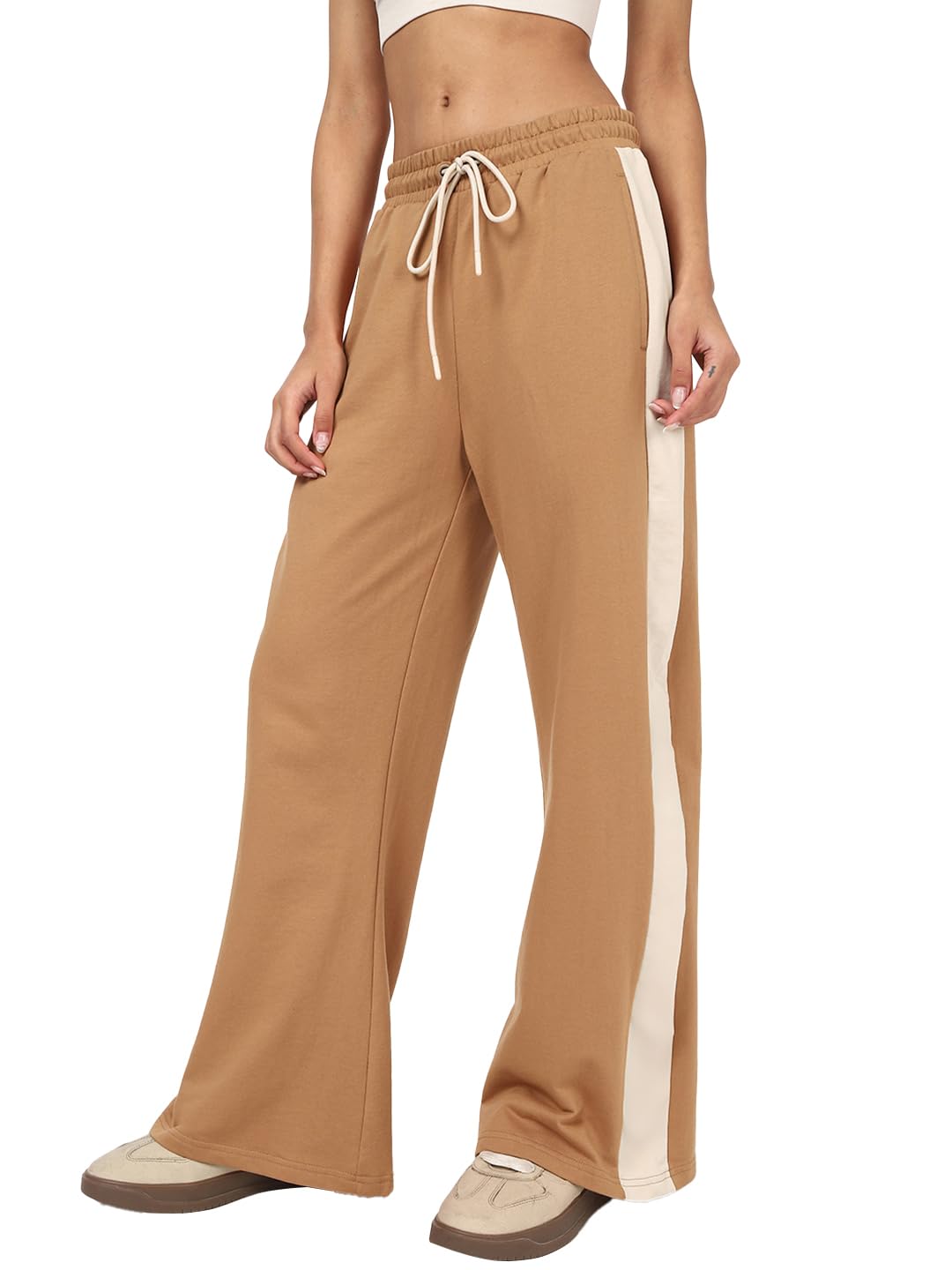 Bewakoof Air 1.0 MenS Solid Wide Leg Poly Cotton Pant_654840_Green_M