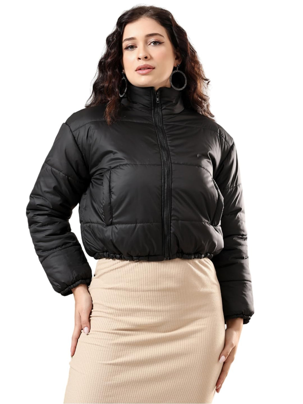 Kotty WomenS Cozy, Durable, And Effortlessly Chic Winter Puffer Jacket(Black,L)