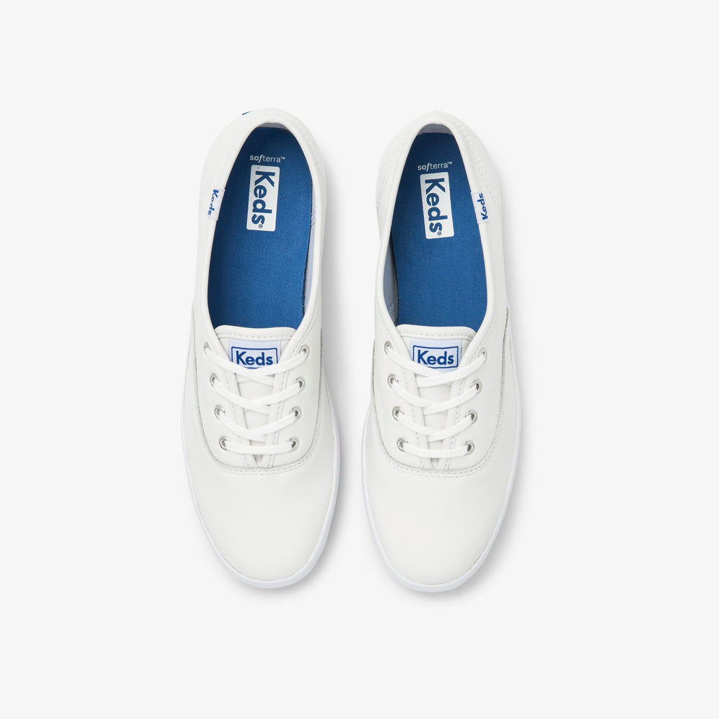Keds Women's Champion Lace Up Sneaker, White Leather, 9.5