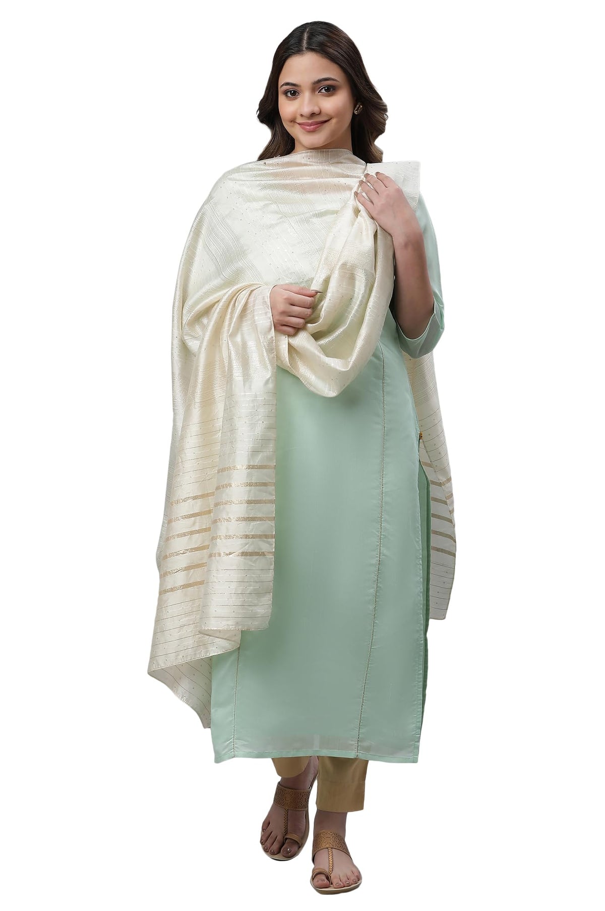 Aurelia Women Rayon Dupatta 23Aua80068-704622-White-Fs, Free Size
