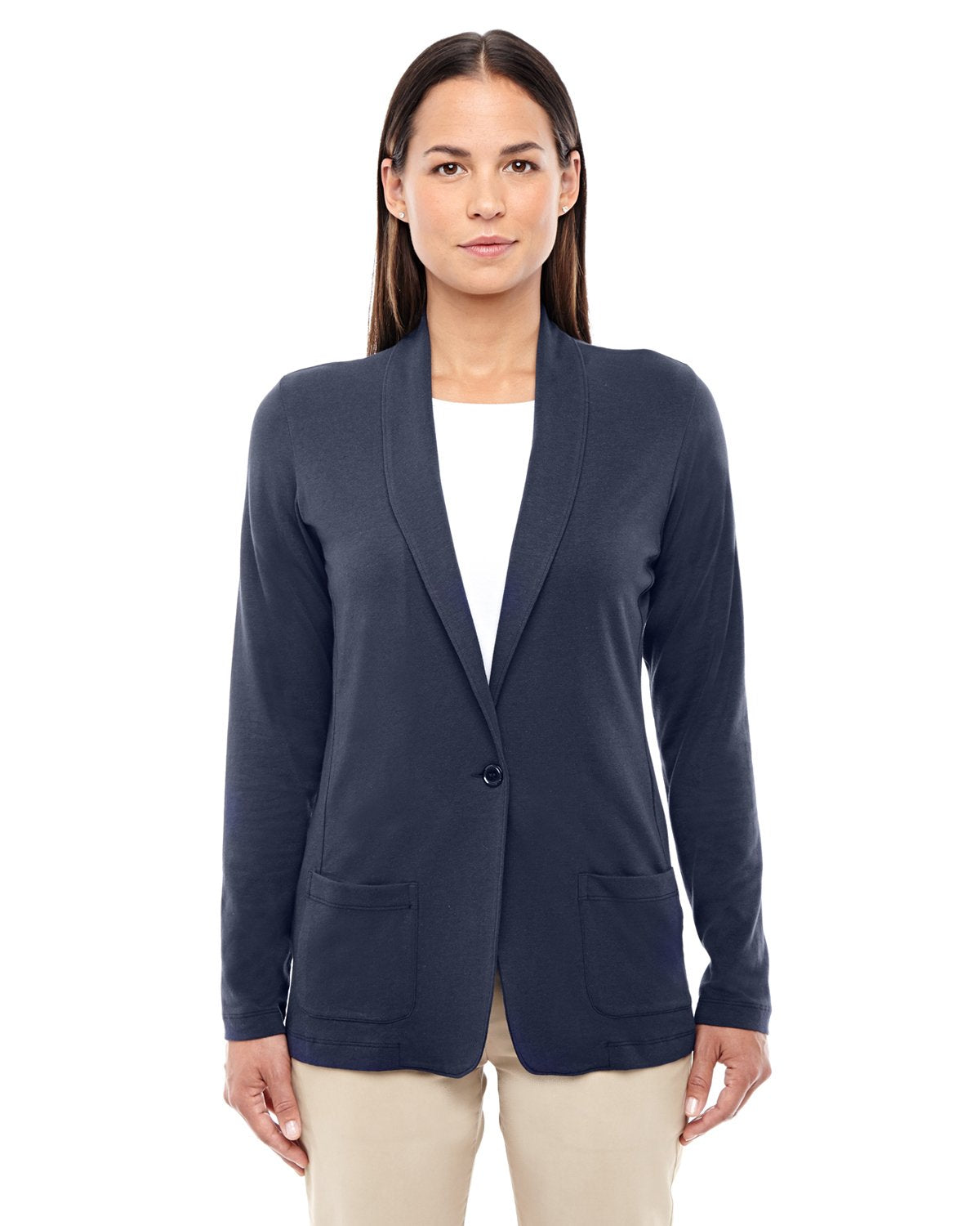 Ladies Perfect FitShawl collar cardigan - WHITE - XS(D0102H76ZS2)