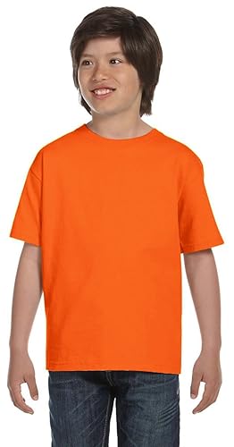 Gildan Youth 5.5 oz., 50/50 T-Shirt XS S ORANGE