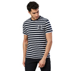 Dennis Lingo MenS Pure Cotton Striped Half Sleeves Casual T-Shirt (Navy)