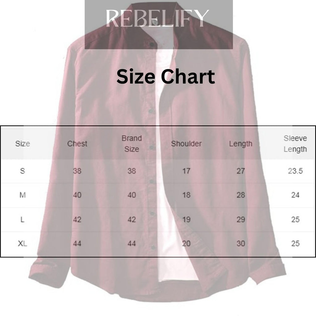 Rebelify MenS Cotton Blend Shirt With Full Sleeves Spread Collar Solid Pattern Botton Down Closure Relaxed Fit And Standard Len