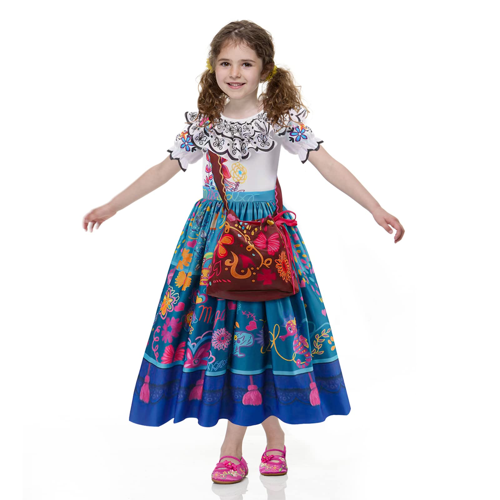 VORLITS Encanto Mirabel Shoes for Girls Halloween Cosplay Costume Dress Up Mary Jane Ballerina Flats Shoes