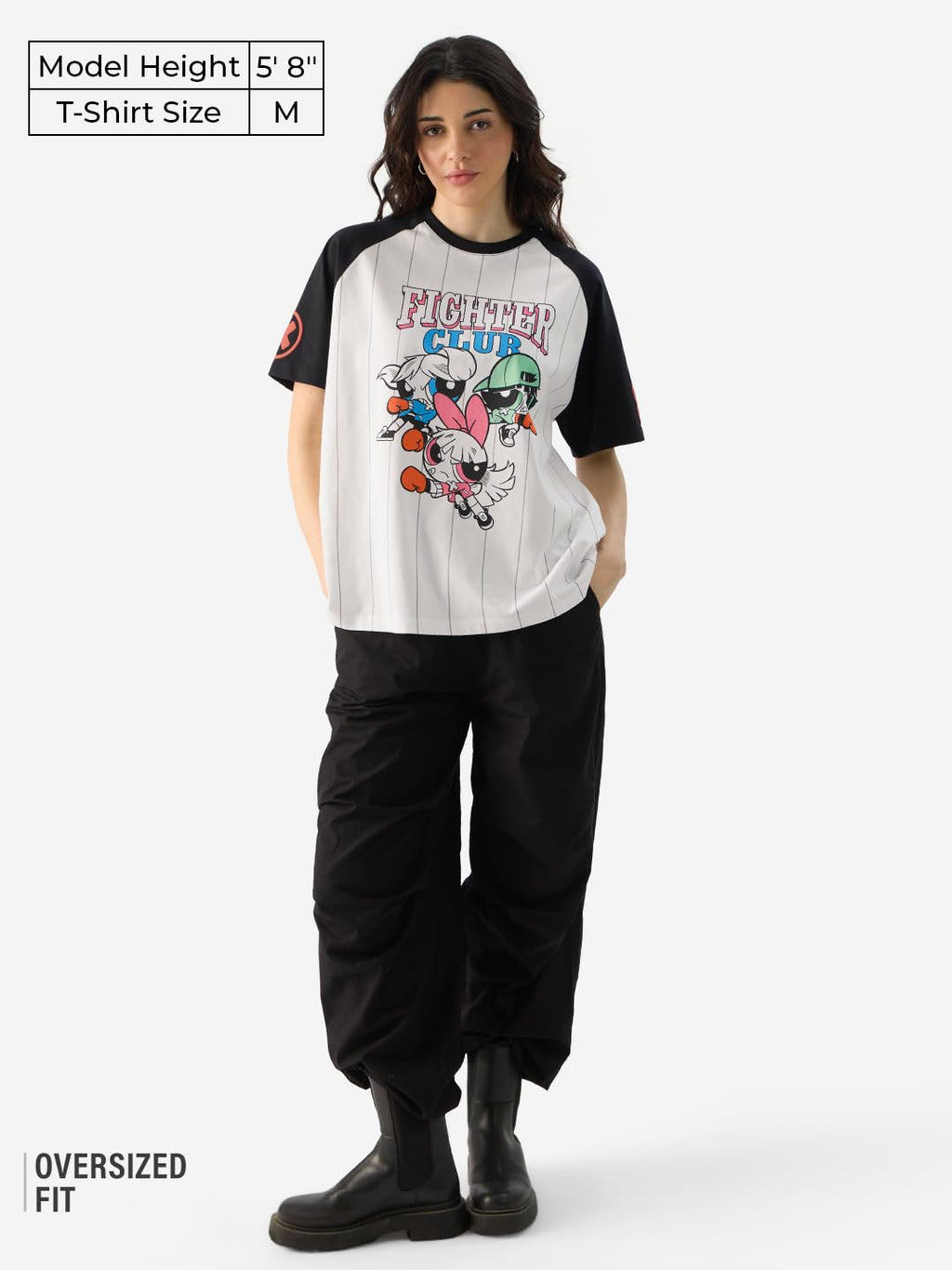 The Souled Store Official Powerpuff Girls: Fighter Club Women and Girls Short Sleeve Round Neck Multicolor Graphic Printed Cotto