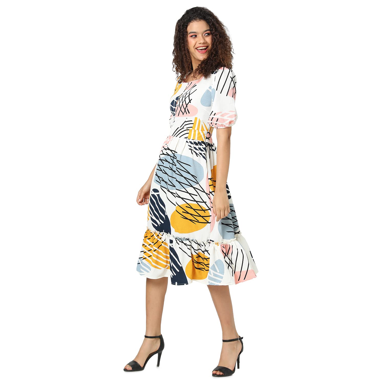 Campus Sutra Women Graphic Printed Relaxed Fit Casual Dresses