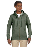 Ladies OrganicRecycled Heathered Fleece Full-Zip Hooded Sweatshirt - cHARcOAL - S(D0102H7ZQEJ)