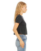 Ladies Flowy cropped T-Shirt - WHITE - S(D0102H7WZJ6)