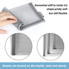 HRX Package Small Mesh Cosmetic Bags with Zipper, 6pcs Grey Makeup Pouches Travel Organizer Case for Purse Diaper Bag