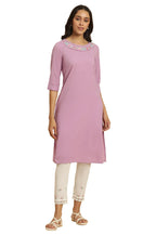 W For Woman WomenS Cotton Solid Regular Kurta (23Auw10131-220210_Lilac