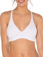 Fruit of the Loom Women's Wirefree Cotton Bralette, Heather Grey/White, 40DDD
